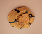 Fragment, Earthenware; cobalt and copper glaze
